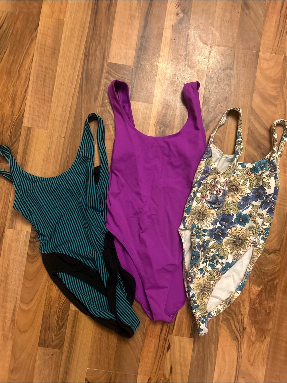VTG 80s 90s LOT OF 3 EXERCISE LEOTARD BODYSUITS Aerobics SZ S High cut USA made